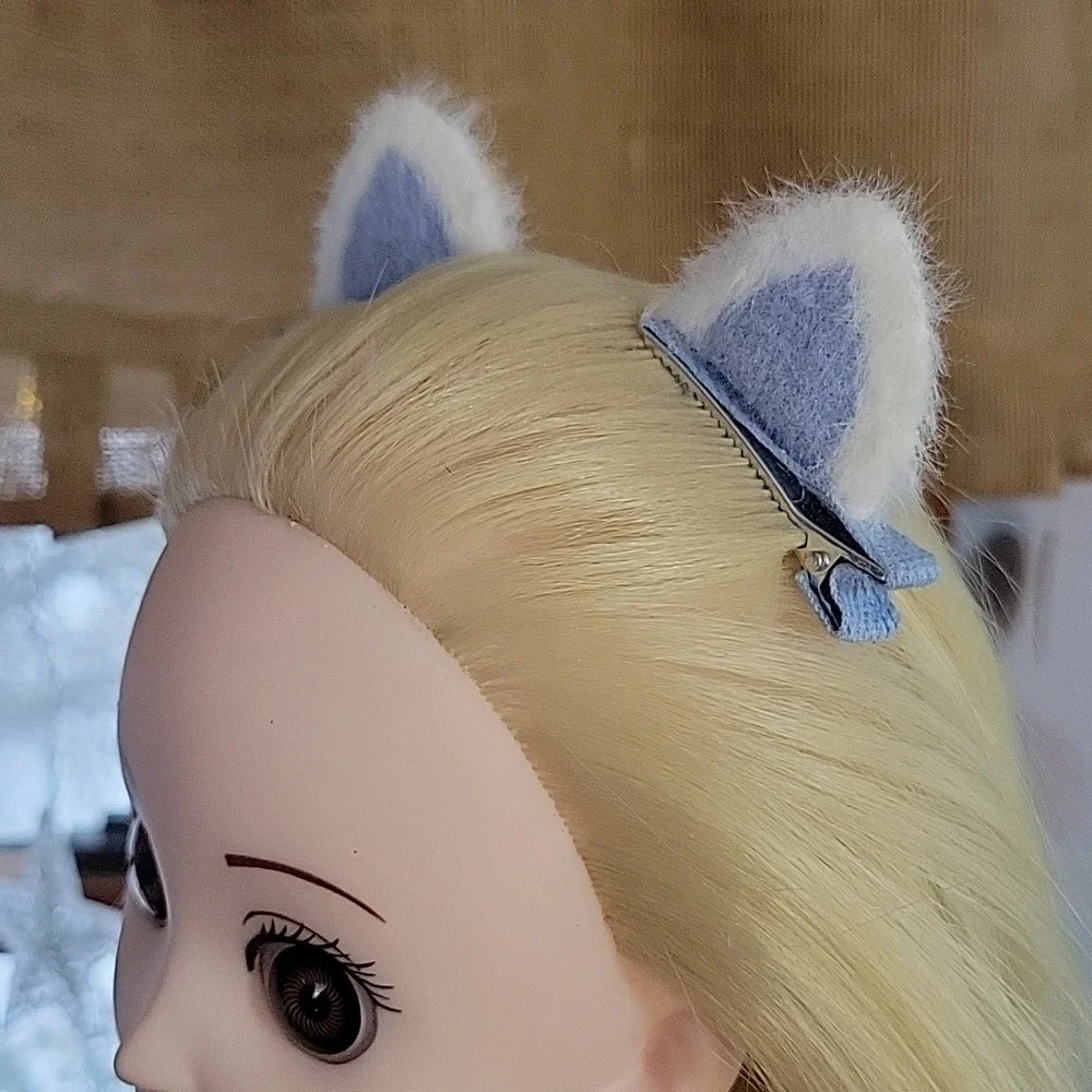 KAWAII CAT EAR HAIR CLIPS, Choice of Color